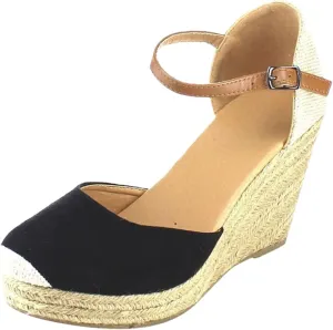 peqiut Casual Sandals Women Wedge Espadrille Sandals for Women Closed Toe Comfortable Beach Sandals Shoes