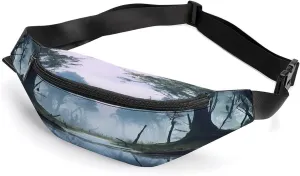 Personalized Waist Packs with Adjustable Strap,Swamp Landscape CrossBody Fanny Pack Casual Bag for Travel Sports Running Hiking