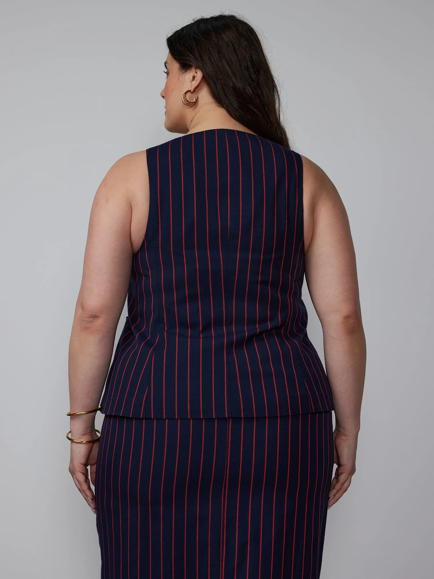 Plus Tailored Stripe Vest