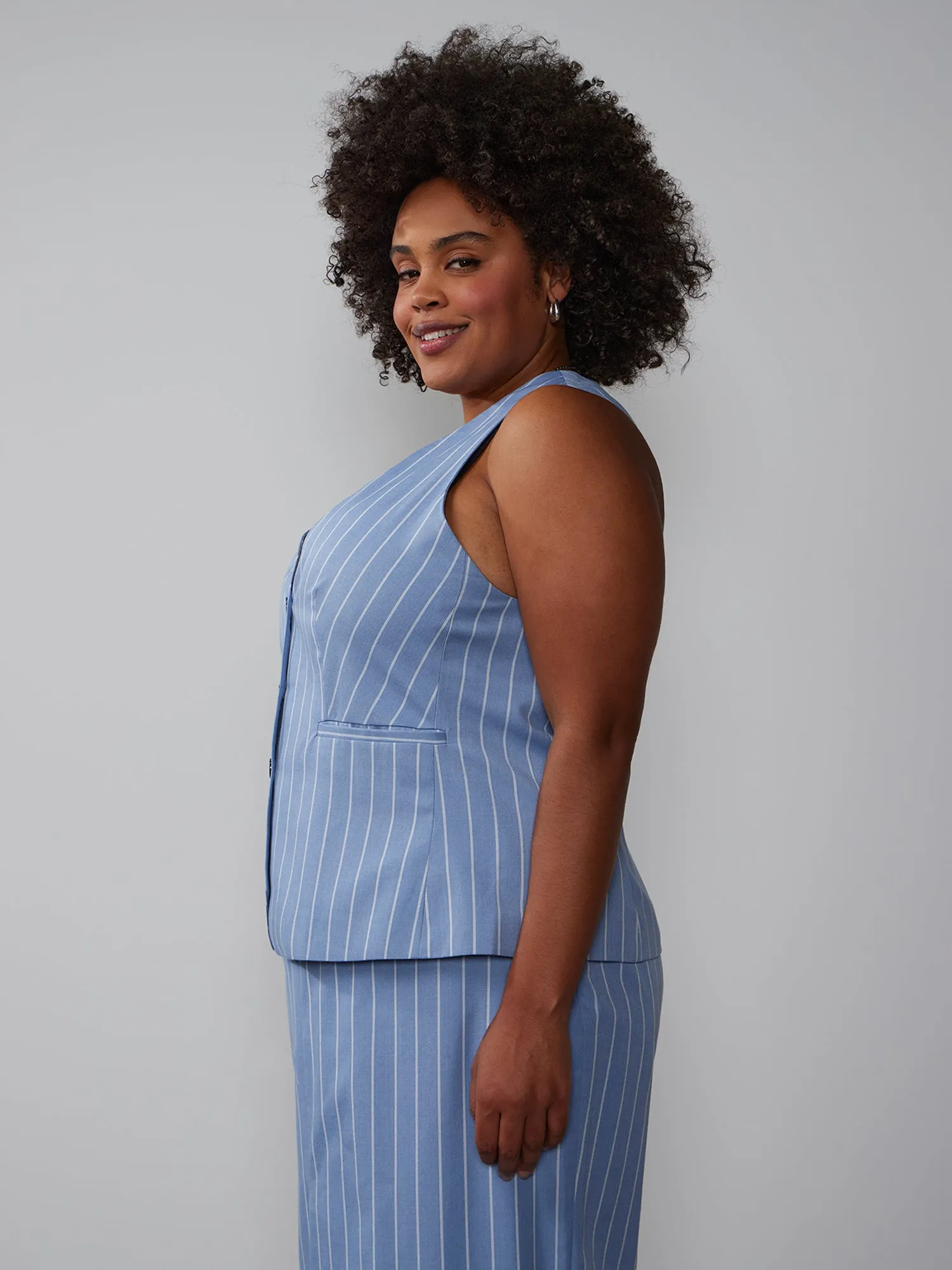 Plus Tailored Stripe Vest