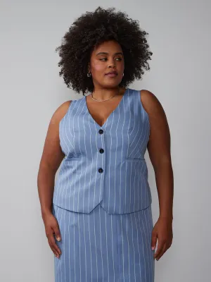 Plus Tailored Stripe Vest