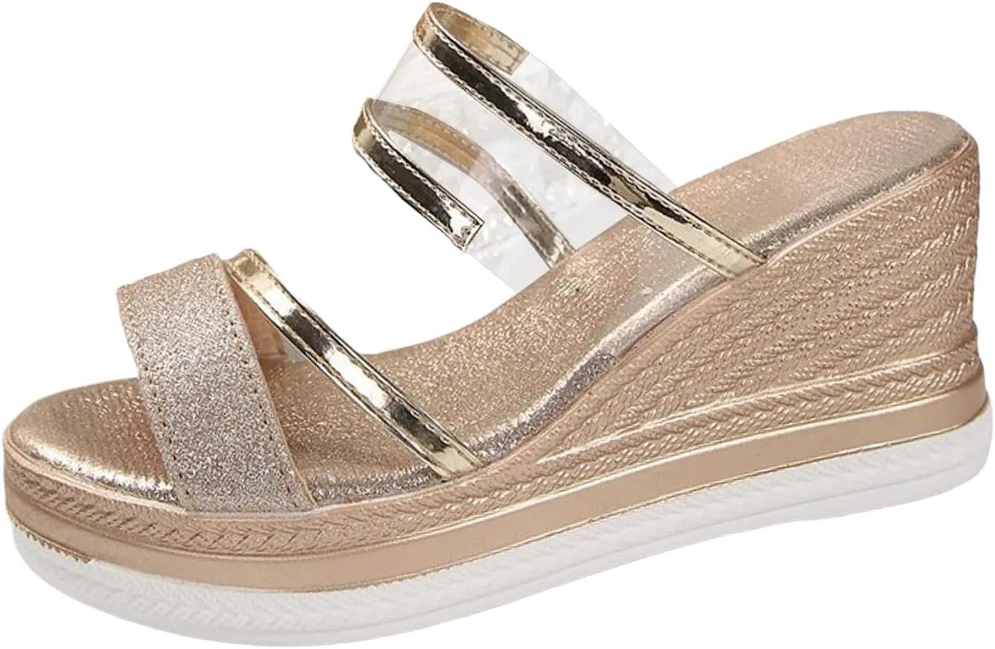 Sandals for Women 2025 Platform Wedge Sandal Dress Sandals for Women Summer Casual Open Toe Slip On Beach Shoes
