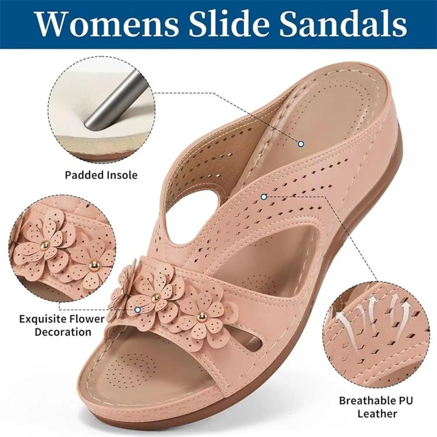 Sandals Wedge for Women Wedge Sandals for Women Slip on Summer Shoes for Womens 2025 Womens Sandal Comfortable