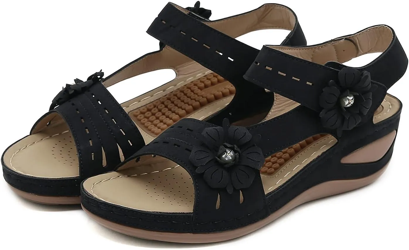 Sandals Womens Platform Sandals Women Comfort Lightweight Heel Width Low Wedges Orthopedic Arch Support