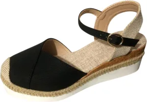 Sandals Womens Summer Comfortable Dressy Platform Womens Sandals Casual Cross Ankle Strap Wedge Sandals Women