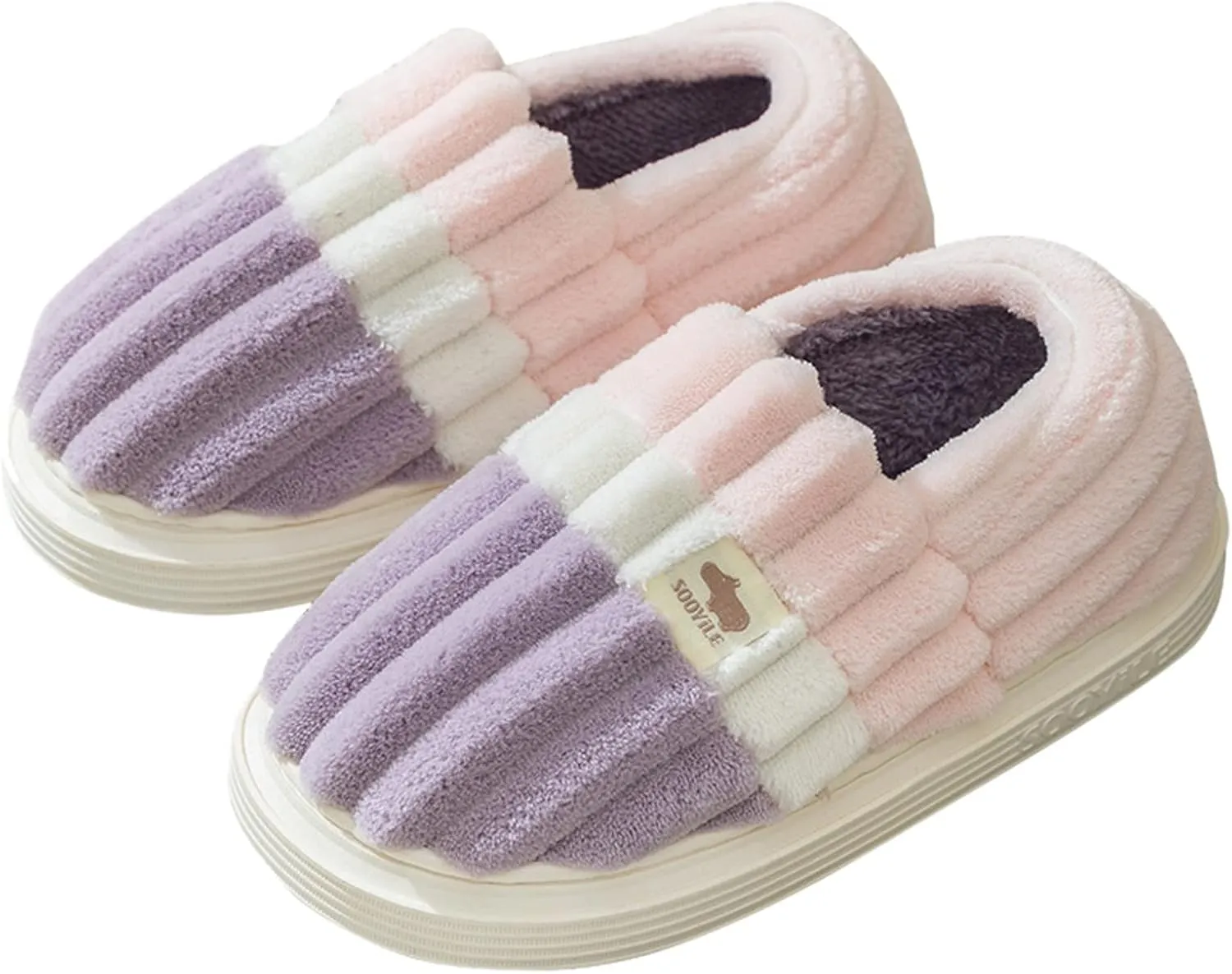 SBGMoSJ Kawaii Fuzzy Cute Cow Slippers for Women Winter Comfy Slippers Cute House Slippers for Women Hotel Slippers for Women Christmas Window Clings Gifts for Men 2023