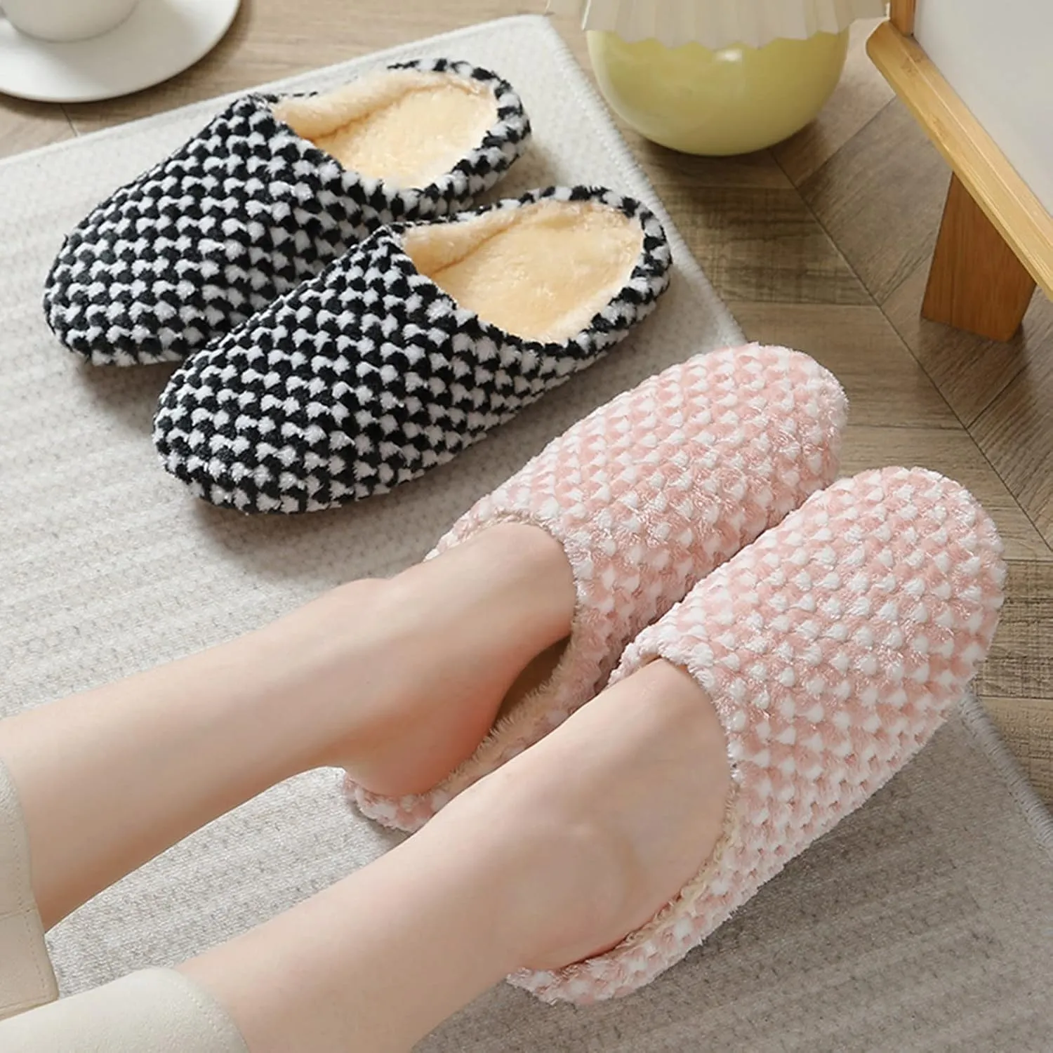 SBGMoSJ Memory Foam Slippers for Women Washable Slippers House Slippers for Men Indoor Outdoor Hotel Slippers Washable Christmas Curtains Gifts for Women 2023