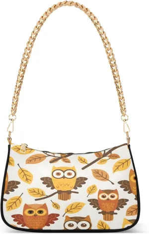 Shoulder Bags for Women Owl Hobo Tote Handbag Small Clutch Purse with Zipper Closure36