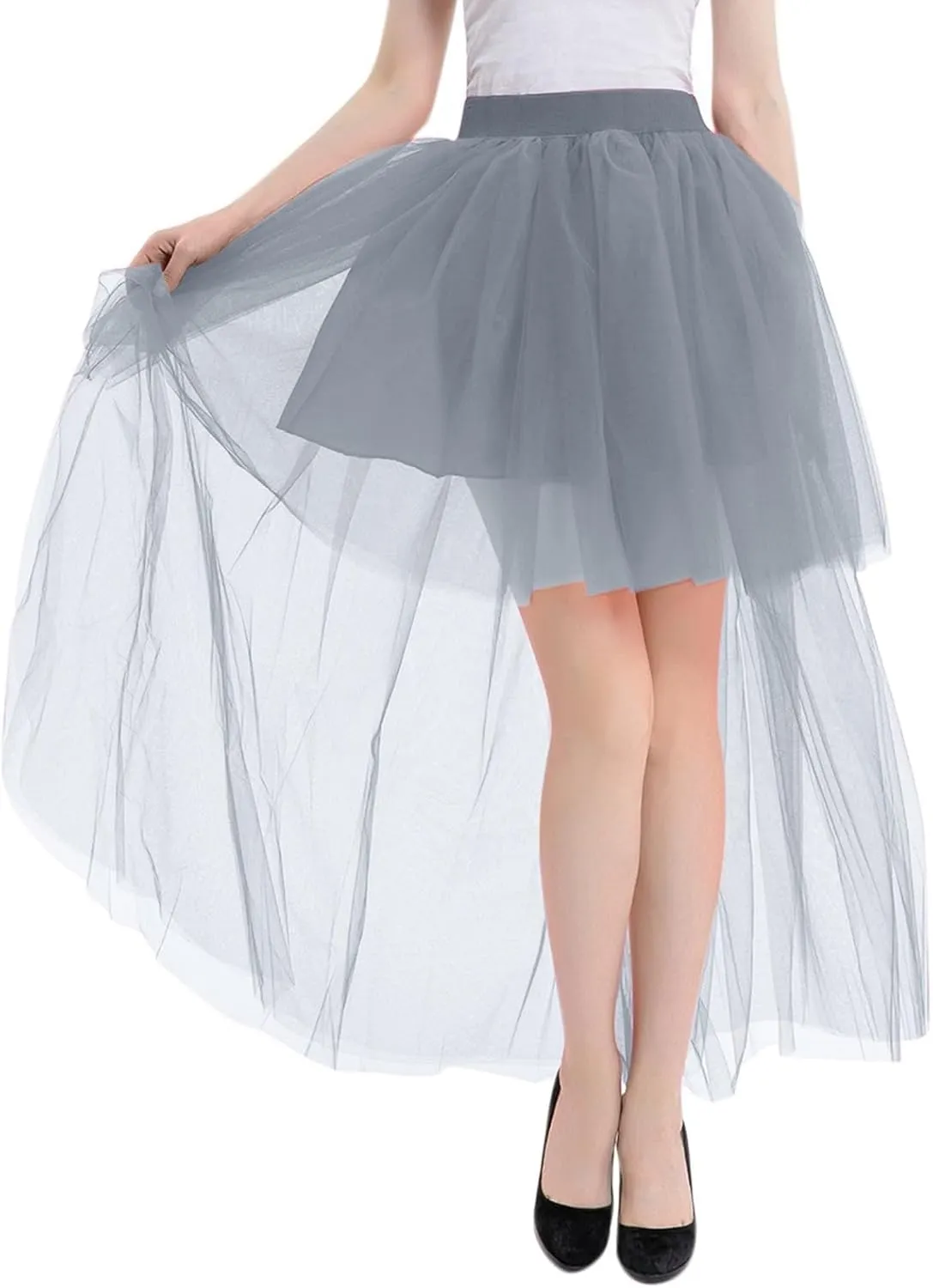 Skirts for Women Trendy Sheer High Elastic Waist Lightweight Dance Pleated Mesh Skirts for Summer Vacation Clothes