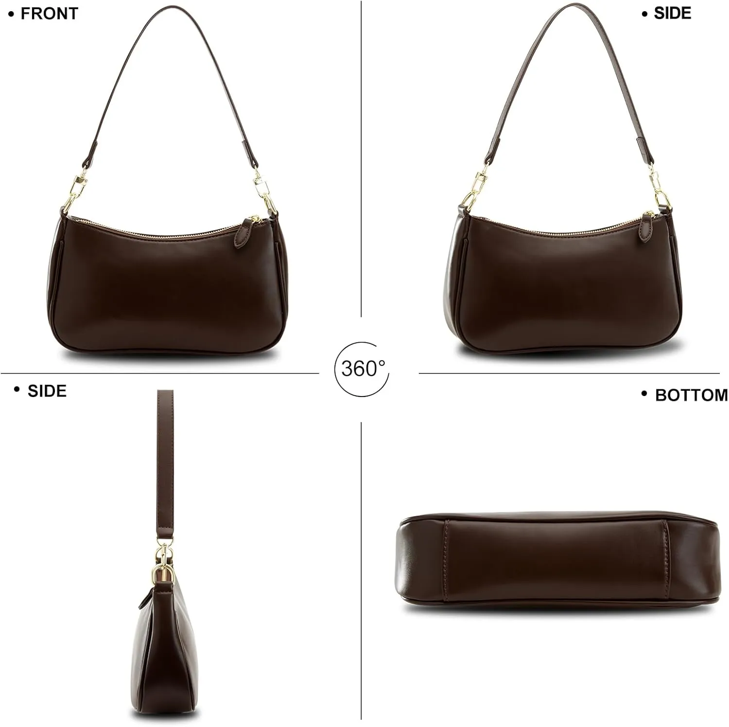 Small Cresent Shoulder Bags Crossbody Purses for Women Vegan Leather Handbag Clutch Hobo Purse