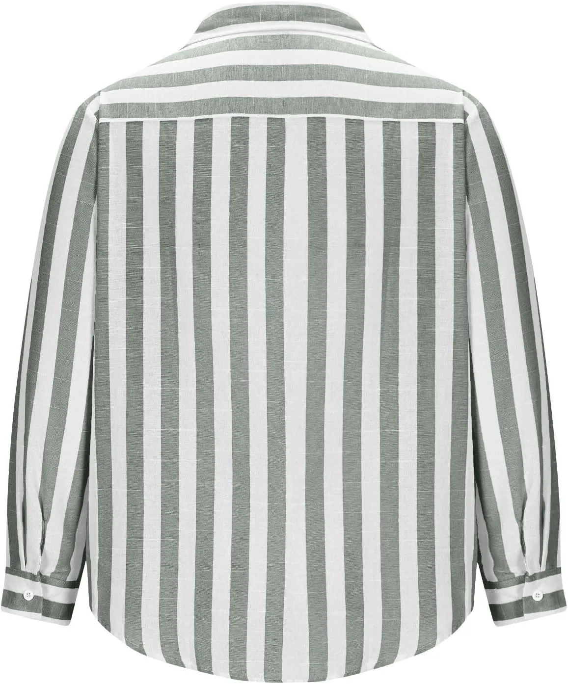 Striped Color Block Shirts for Men Casual Long Sleeve Button Down Shirts Loose Summer Beach Collared Top