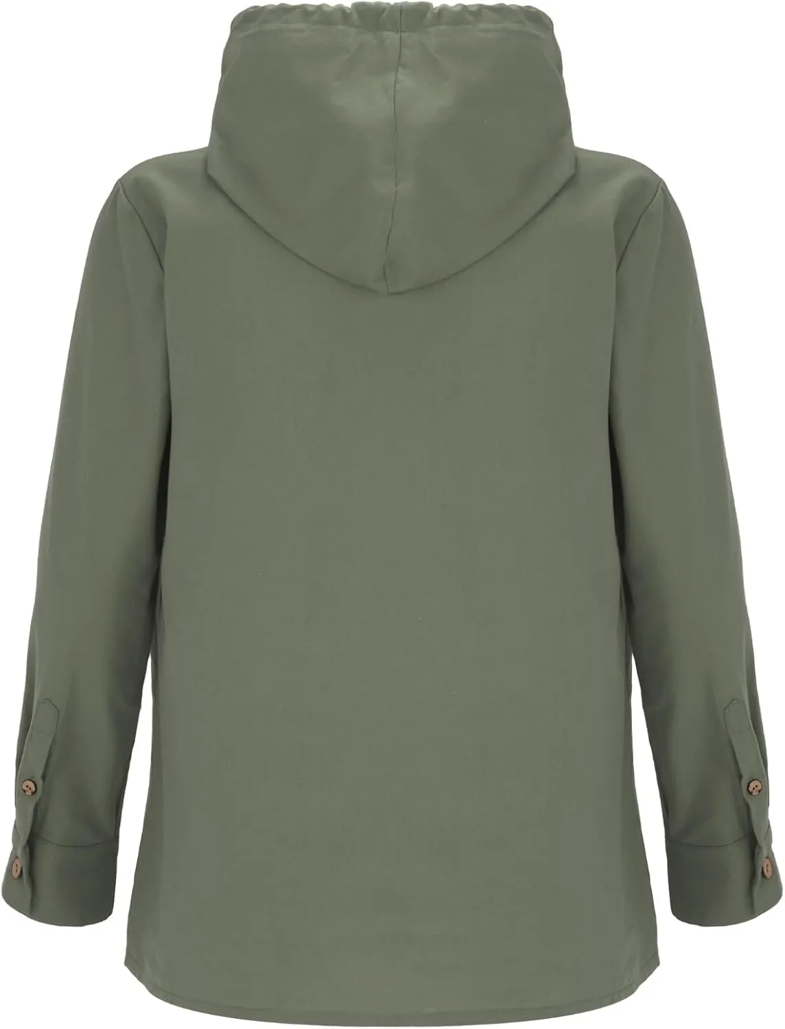 Summer Cotton and Linen Hoodies for Men Solid Fashion Lightweight Shirt Quarter Button V Neck Long Sleeve Drawstring Pullover