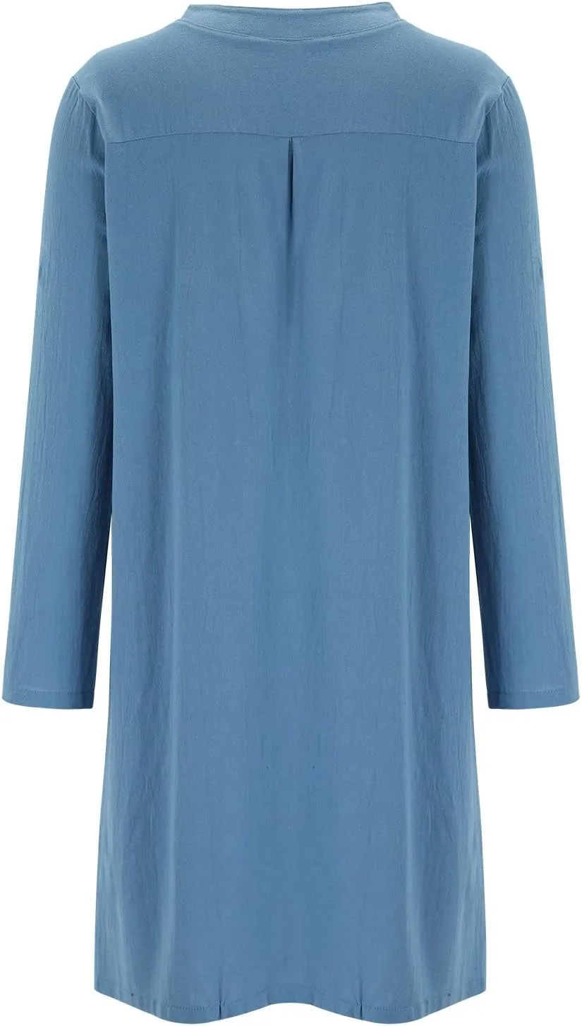 Summer Dresses for Women Fashion Casual Button Down Denim Midi Dress Short Sleeve Collar Trendy Spring Clothes S-3XL