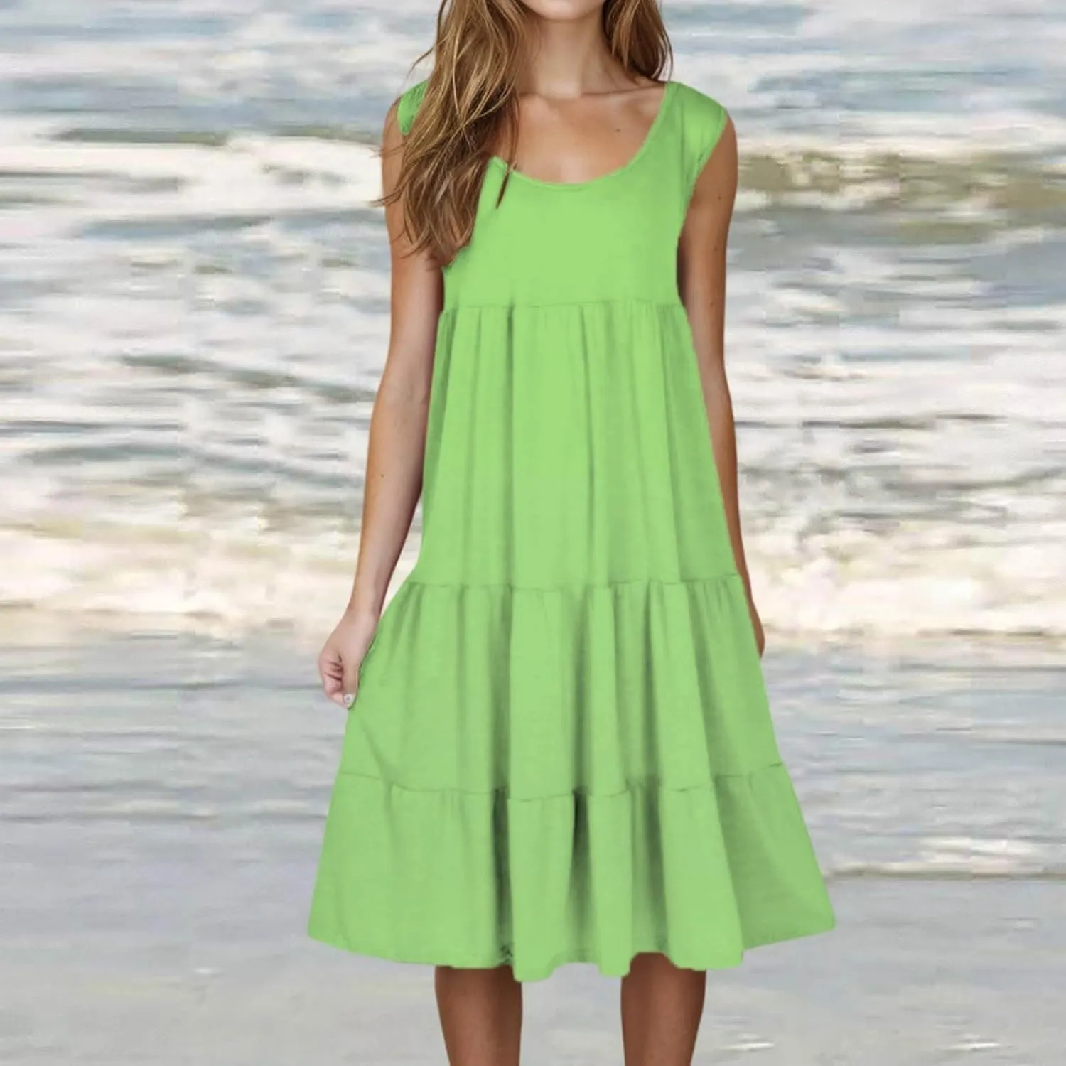 Summer Dresses for Women Plus Size Beach Dress Casual Sundresses Sexy Sleeveless Dress Flowy Midi