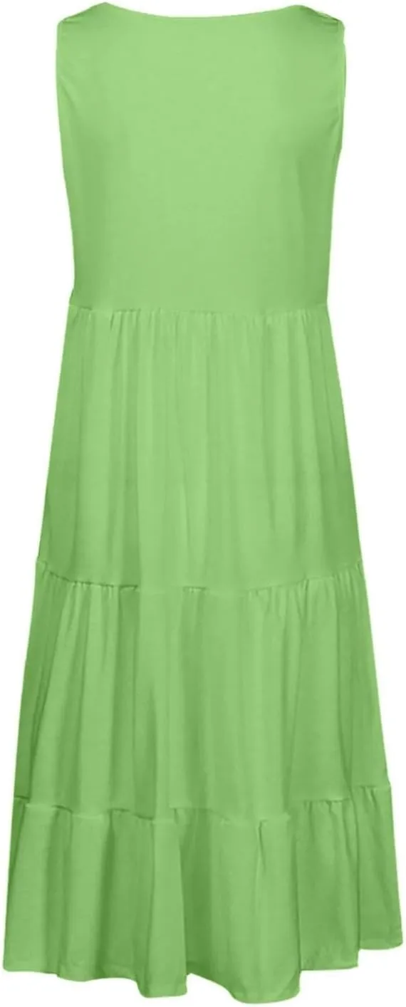 Summer Dresses for Women Plus Size Beach Dress Casual Sundresses Sexy Sleeveless Dress Flowy Midi