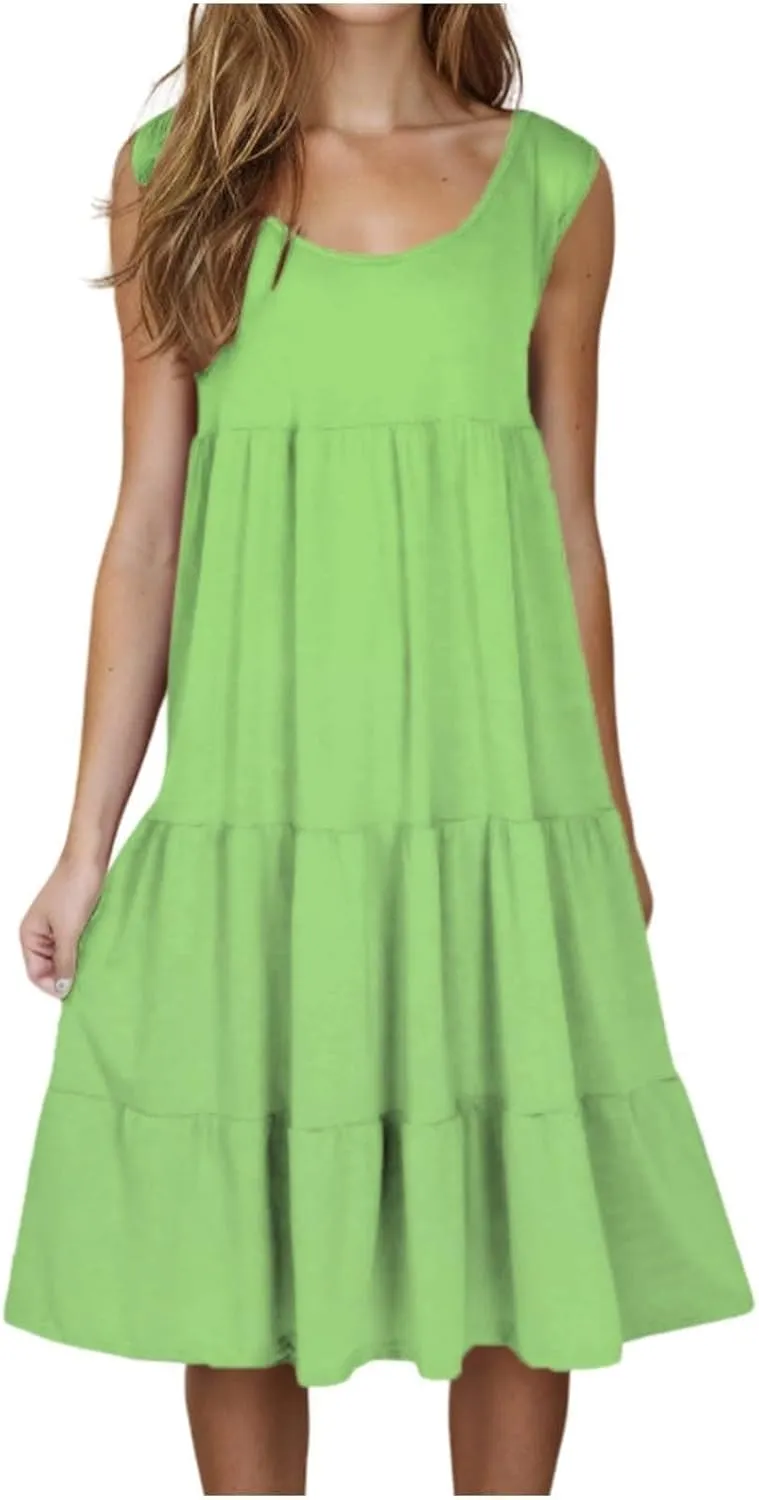 Summer Dresses for Women Plus Size Beach Dress Casual Sundresses Sexy Sleeveless Dress Flowy Midi