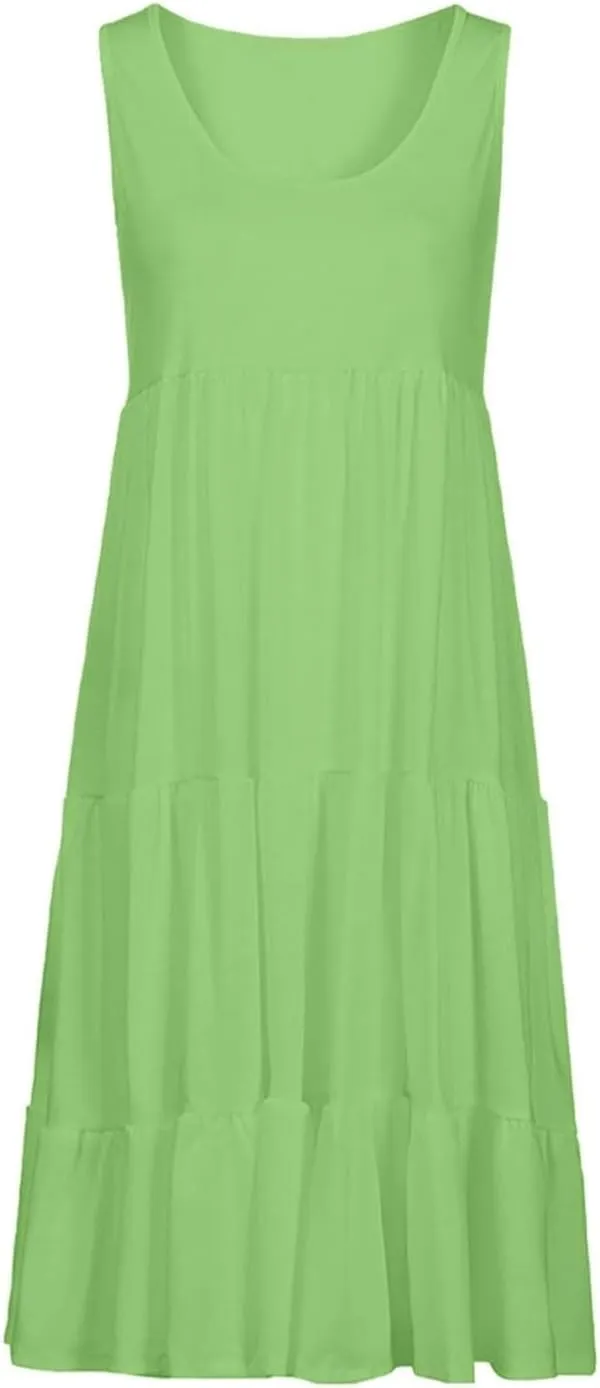 Summer Dresses for Women Plus Size Beach Dress Casual Sundresses Sexy Sleeveless Dress Flowy Midi