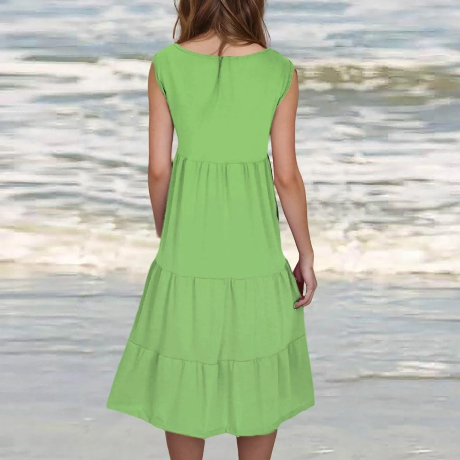 Summer Dresses for Women Plus Size Beach Dress Casual Sundresses Sexy Sleeveless Dress Flowy Midi