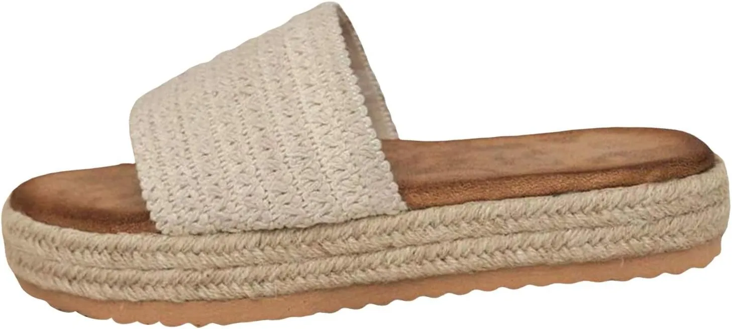 Summer Sandals for Women 2025 New Edge Espadrilles Beach Platform Sandals Comfortable Espadrilles Women's Outdoor Camping Walking Vacation Party Slides Shoes