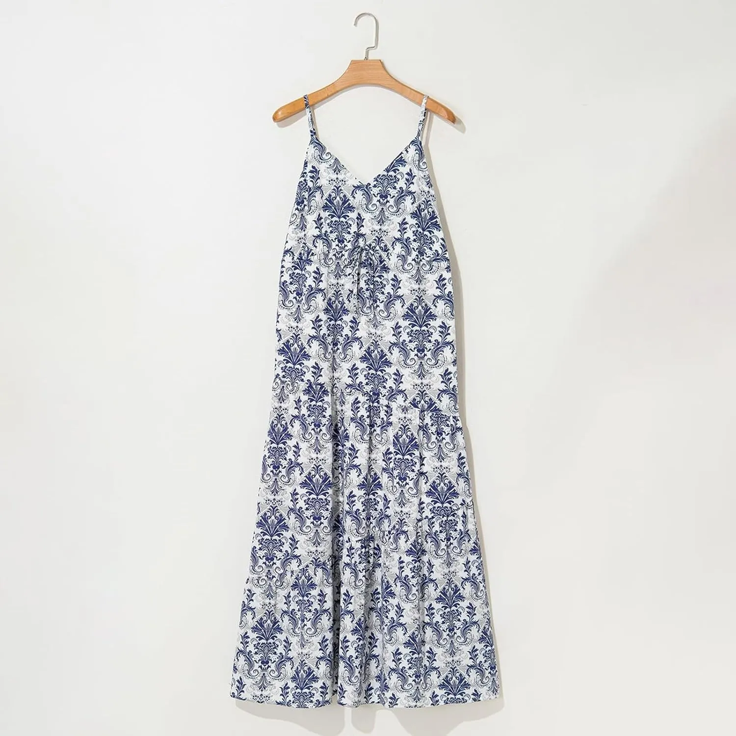 Sundresses for Women 2025 Sexy V Neck Sleeveless Floral Print Maxi Dress Stylish Casual Bohemian Summer Beach Dresses