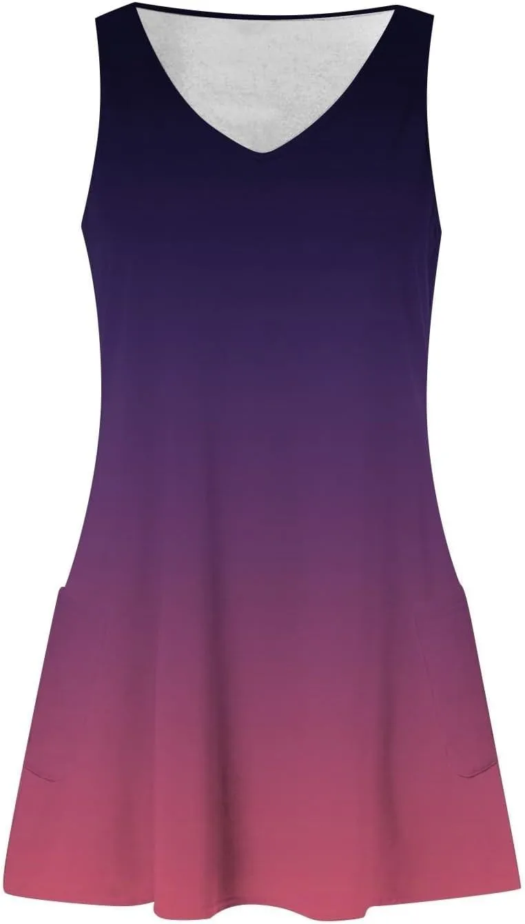 Sundresses for Women Summer Dresses 2025 Eyelet Casual Loose Sleeveless Tank Dress with Pockets A-line Midi Dresses