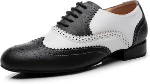 SWDZM Mens Leather Latin Dance Shoes Character Social Party Ballroom Dance Shoes