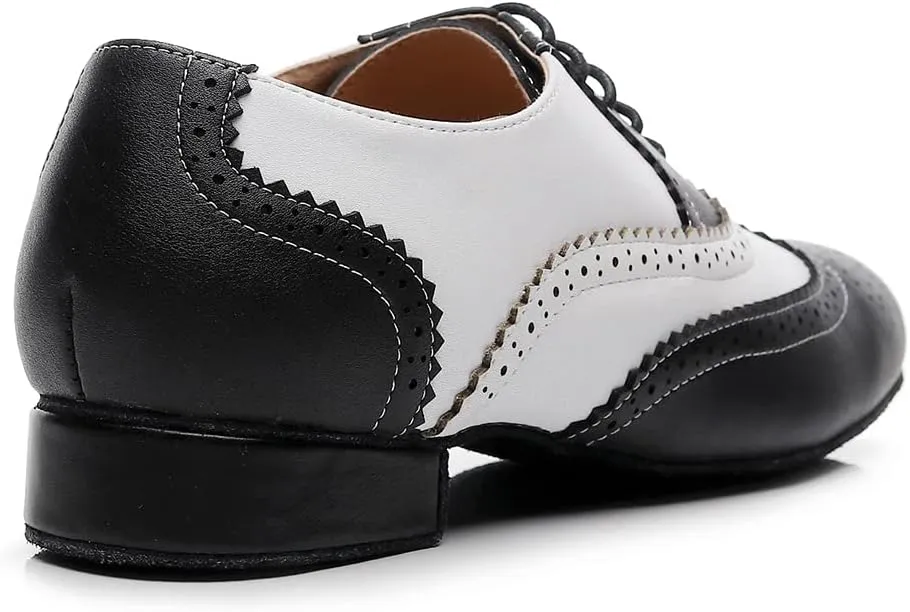 SWDZM Mens Leather Latin Dance Shoes Character Social Party Ballroom Dance Shoes