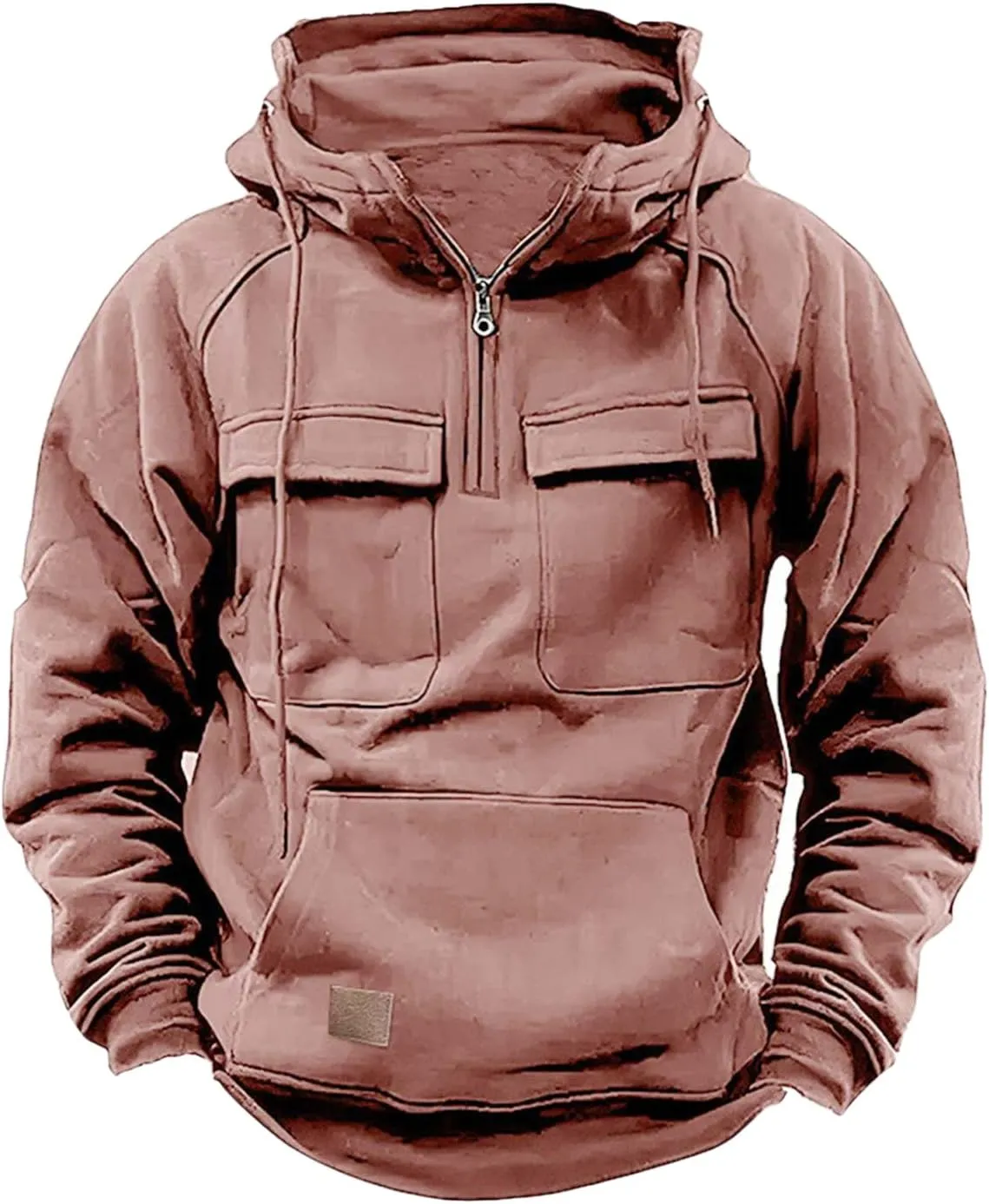 Tactical Hoodies for Men Military Quarter Zip Pullover Cargo Sweatshirts 1/4 Zip Pullover Lightweight with Pockets
