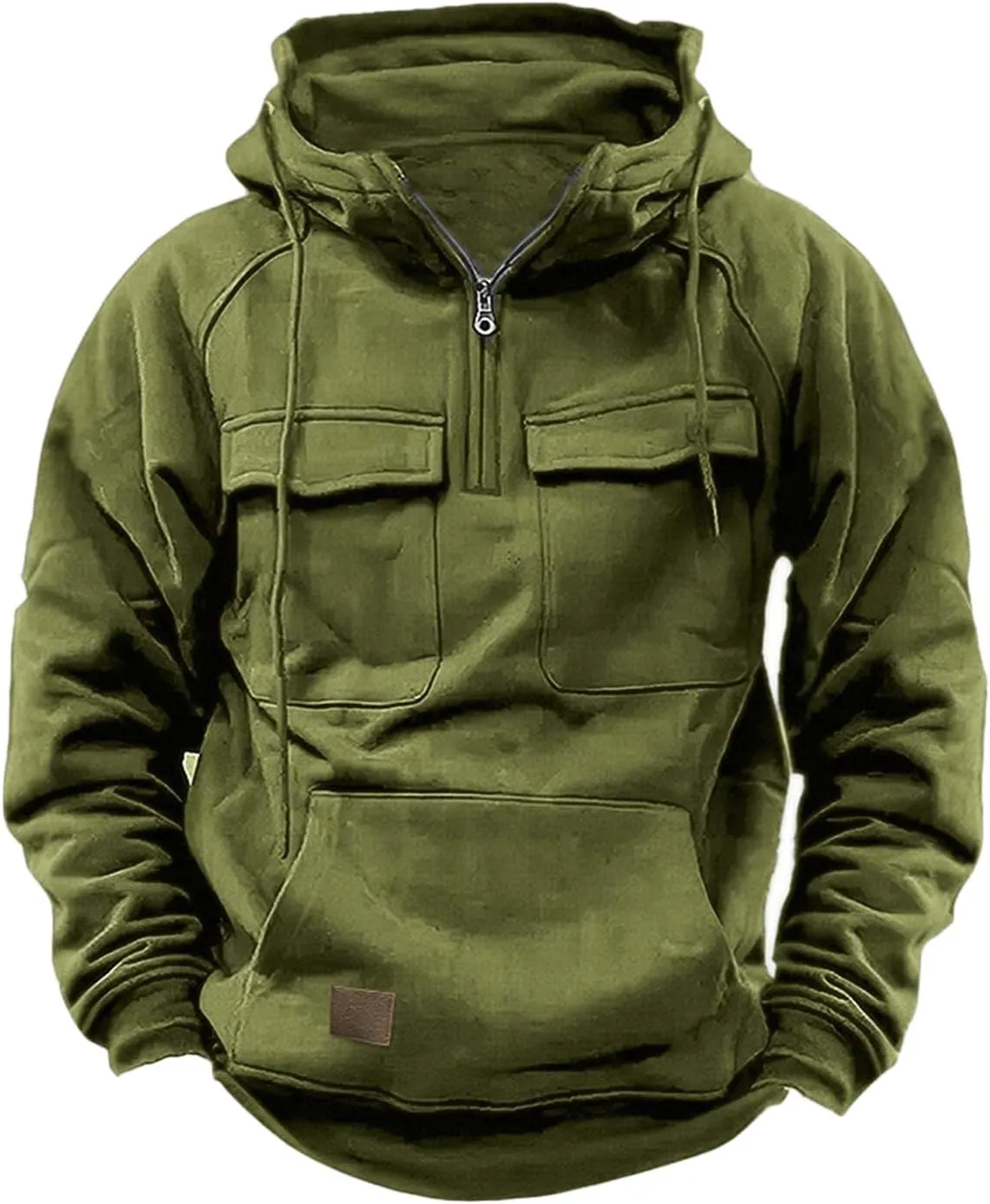 Tactical Hoodies for Men Military Quarter Zip Pullover Cargo Sweatshirts 1/4 Zip Pullover Lightweight with Pockets