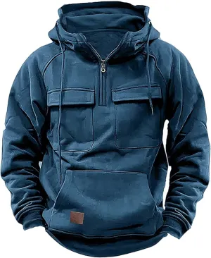 Tactical Sweatshirts for Men Hoodies Winter Long Sleeve Workout Gym Cargo Pullover Sports Outdoor Fashion Jackets