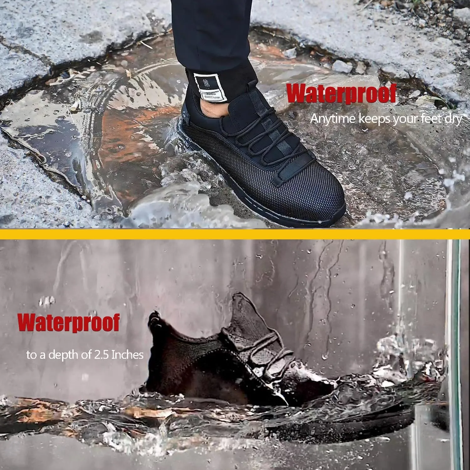 ulogu Steel Toe Shoes for Men WomenWaterproof Lightweight Roofing ShoeSafety Industrial Work Sneakers
