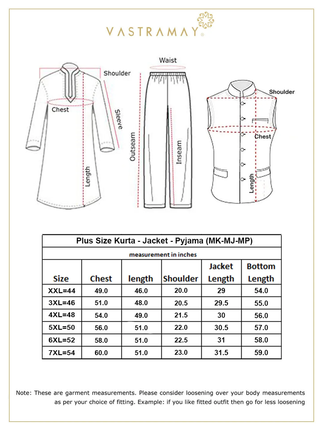 VASTRAMAY Men's Maroon and White Kurta Set