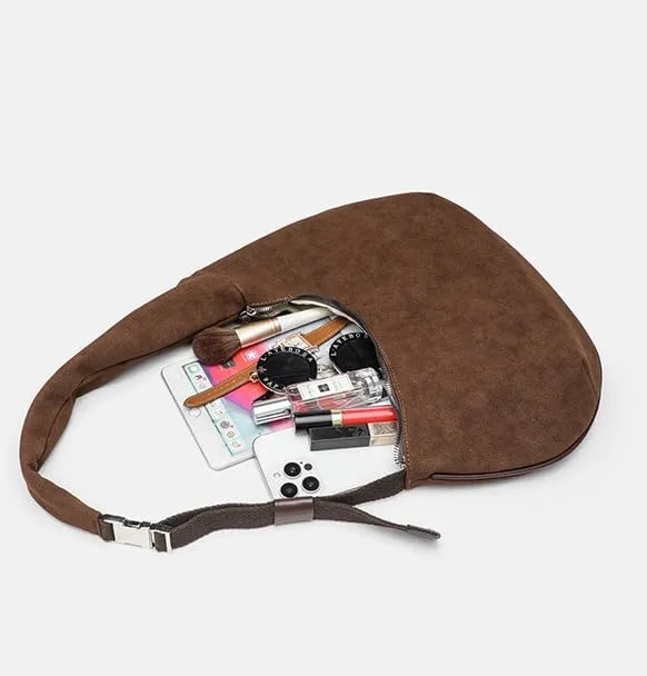 Vintage Shoulder Bag for Women Purse Suede Handbag Hobo Bag Crescent Shoulder Purse Suede Satchel Bag 2025