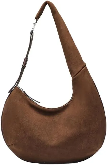 Vintage Shoulder Bag for Women Purse Suede Handbag Hobo Bag Crescent Shoulder Purse Suede Satchel Bag 2025
