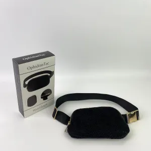 Waist bags,Fleece Fanny Pack with Adjustable Strap for Women and Men Gift Fanny Belt Bag, Waist Pack for Workout Running Traveling Hiking Sport Fleece Black