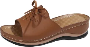 Wedge Sandals for Women Summer Hollow Out Slip On Platform Wedge Sandals Dressy Summer Comfortable Slides Lightweight Memory Foam Platform Shoes Casual Beach Shoes
