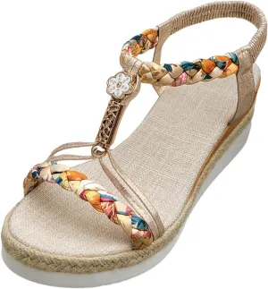 Wedge Sandals for Women Womens Wedge Sandals Summer Comfortable Walking Sandal Soft Beach Arch Support