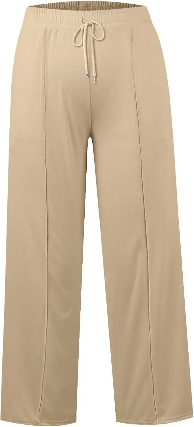 Wide Leg Pants for Women, High Waisted Straight Leg Pants Wide Cotton