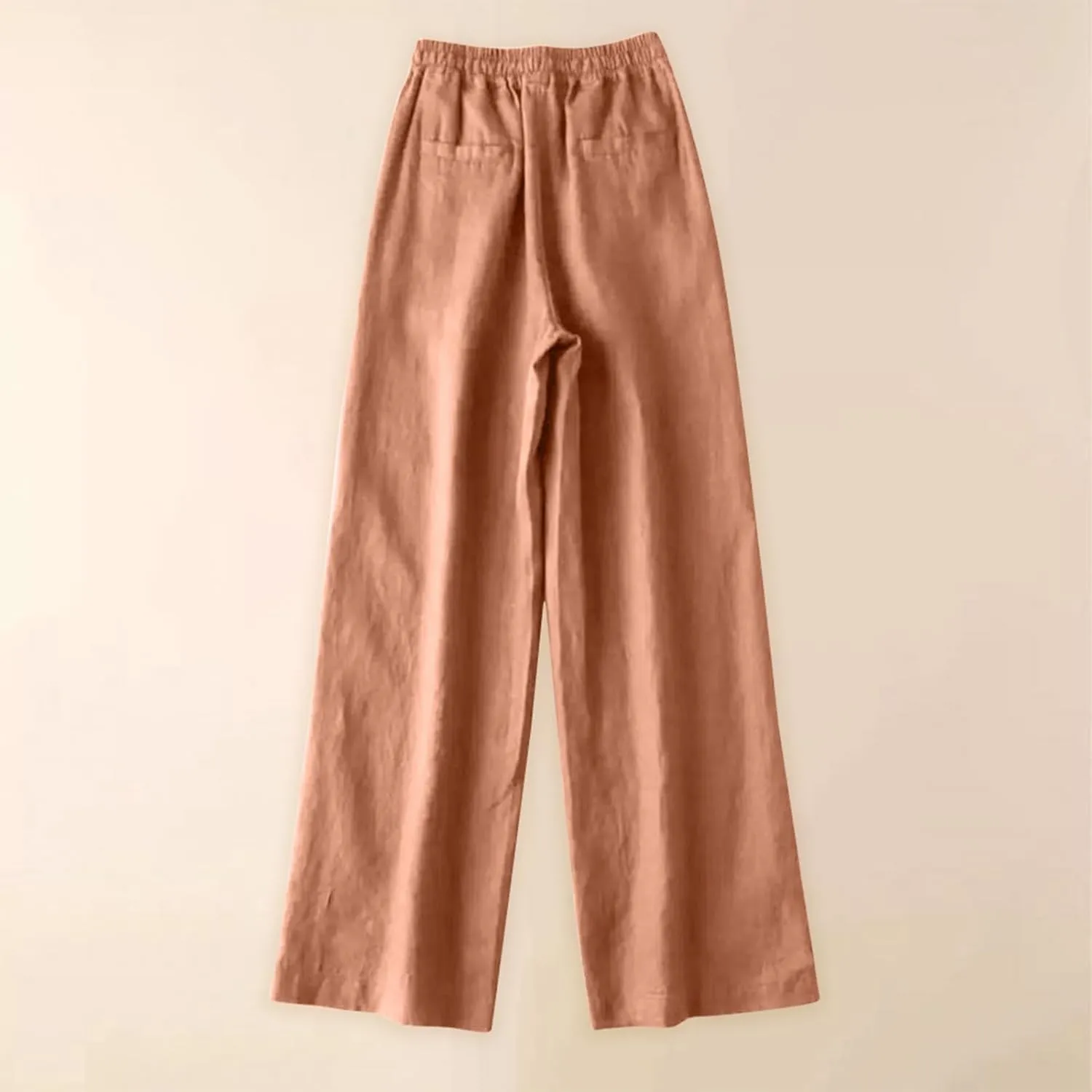 Wide Leg Pants for Women, Straight Leg Drawstring Linen Pants Wide High