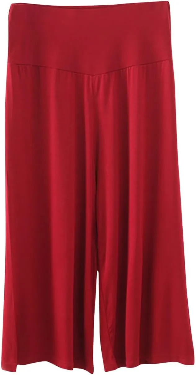 Women Capri 3/4 Trousers Cropped Pants Lounge Yoga Sports Sweatpants Stretch Leggings Elasticated Waist Bottoms