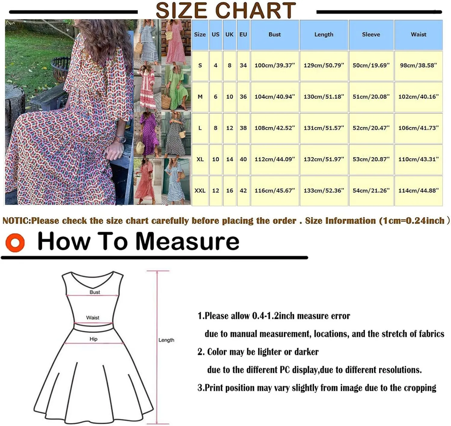 Women's Casual Dresses Loose Striped Floral Printed 2024 Swing Short Sleeve Round Maxi Dresses, S-3XL
