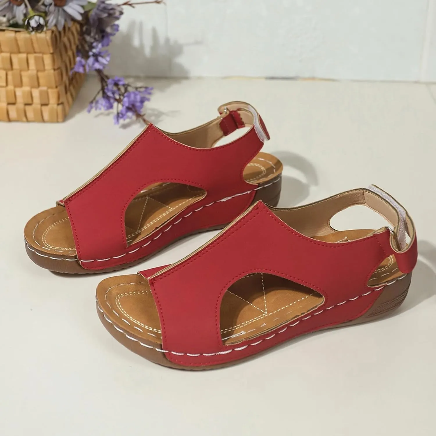 Women's Comfortable Orthopedic Sandals Wedges Shoes For Women Sandals With Arch Support Comfortable Sandals Summer Casual Flip Yoga Sling Sandals