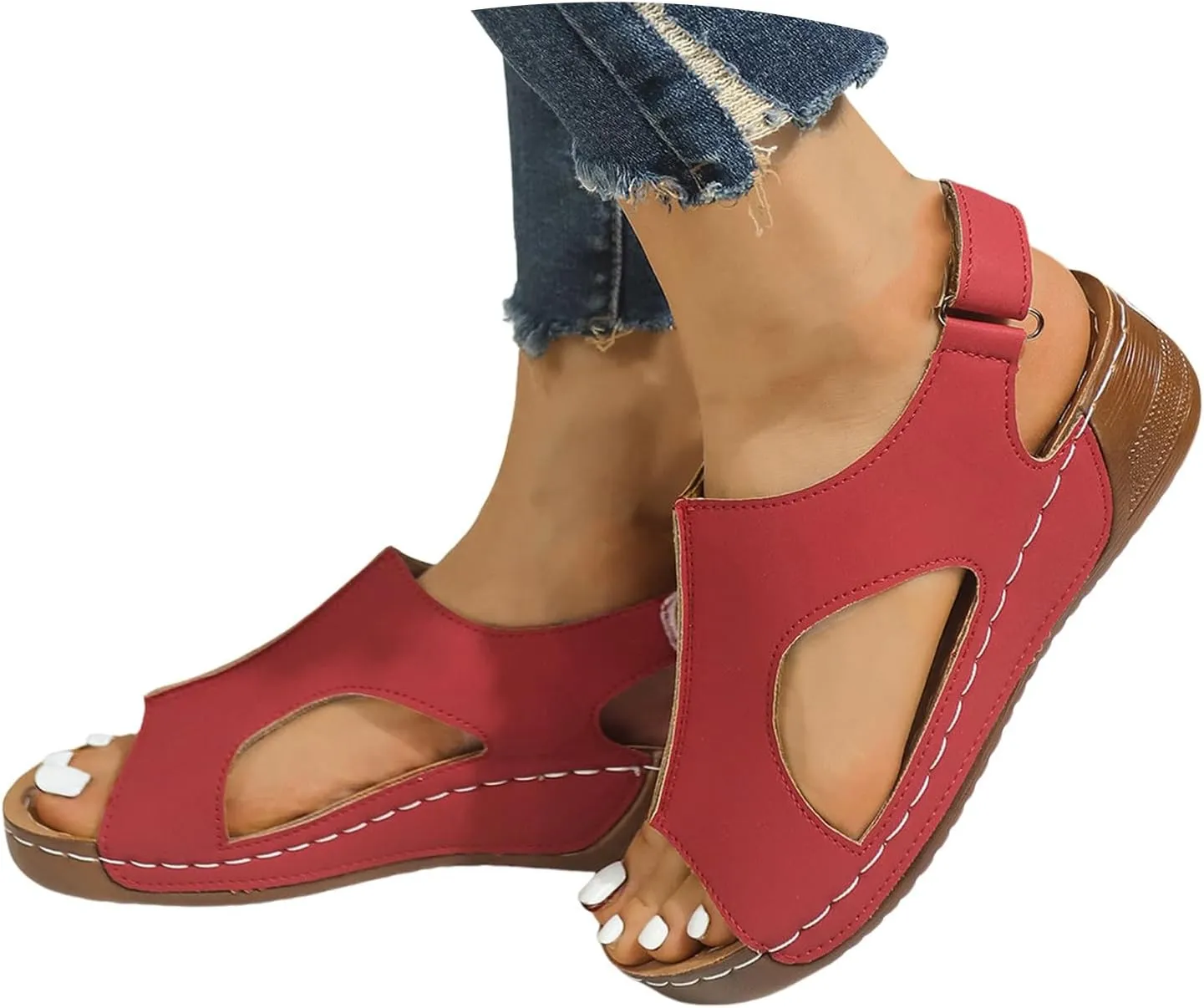 Women's Comfortable Orthopedic Sandals Wedges Shoes For Women Sandals With Arch Support Comfortable Sandals Summer Casual Flip Yoga Sling Sandals
