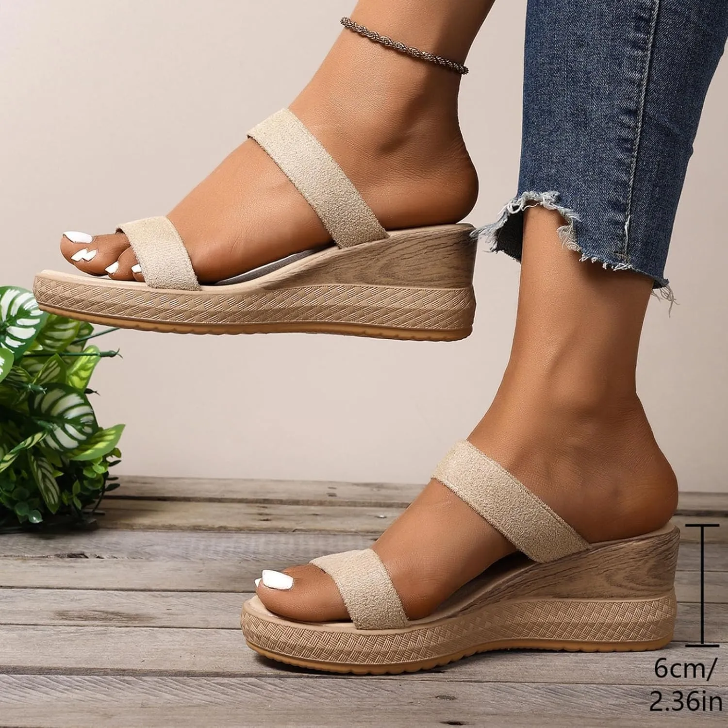 Women's Comfortable Slide Sandals Arch Support Walking Platform Sandals Orthopedic Womens Heel Size 8