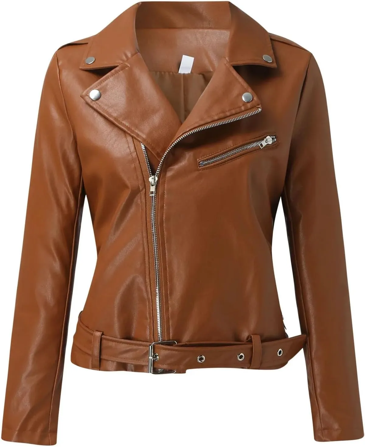 Women's Faux Leather jackets Slim Fit Outerwear Women's Casual Loose Motorcycle jackets Women's Short jackets Outerwear