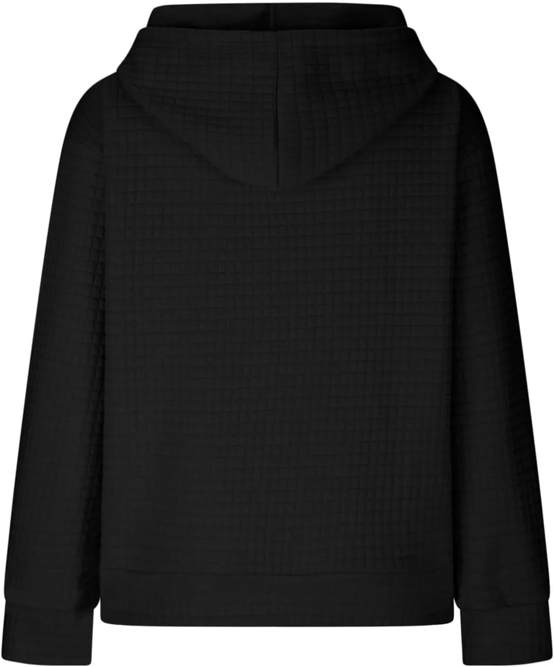 Womens Hoodies Casual Long Sleeve Drawstring Waffle Pullover Tops Loose Hooded Sweatshirt with Pocket