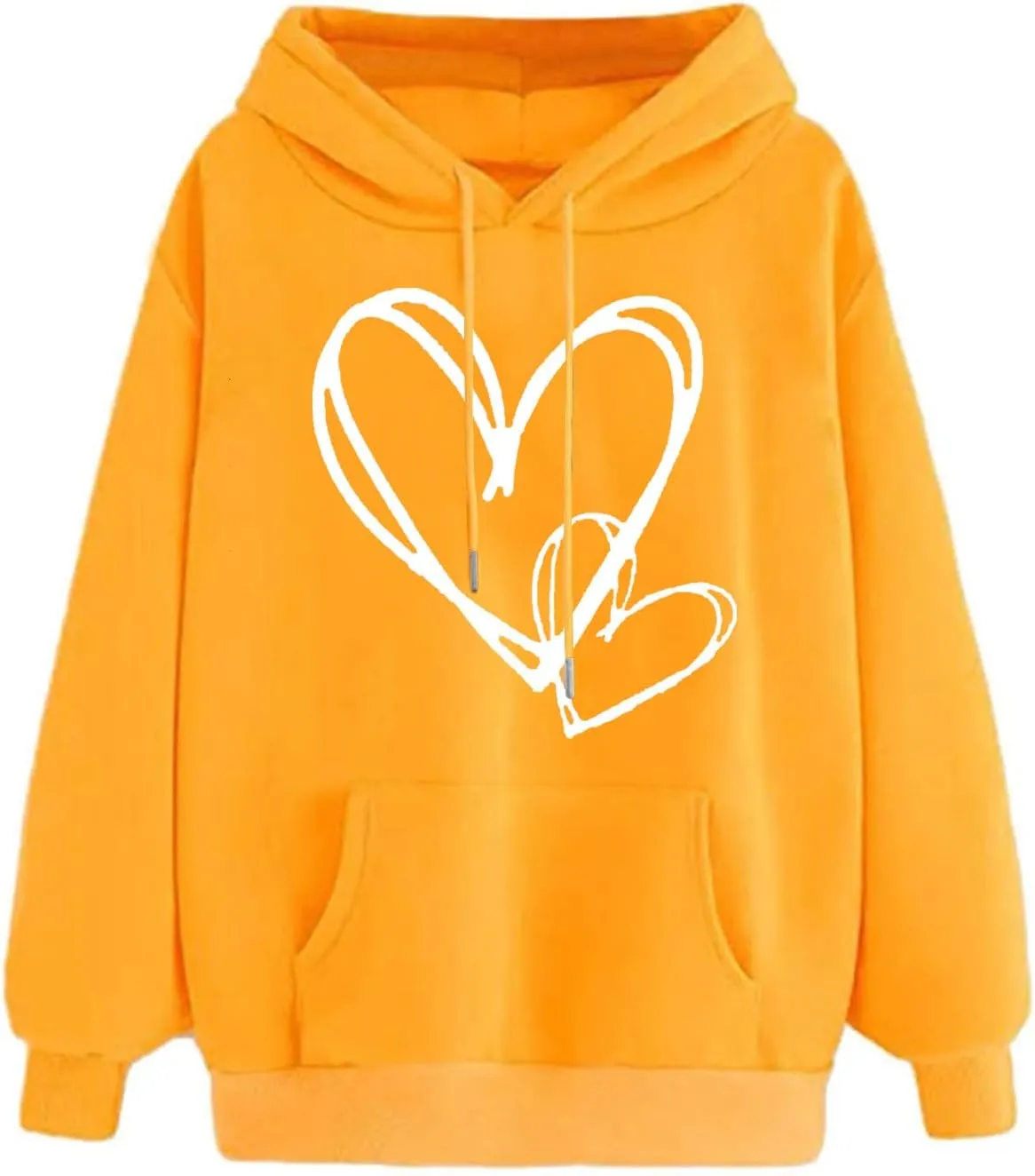 Womens Hoodies Cute Heart Graphic Sweatshirts Fashion Long Sleeve Pullover Teen Girls Casual Soft Tops Fall Outfits