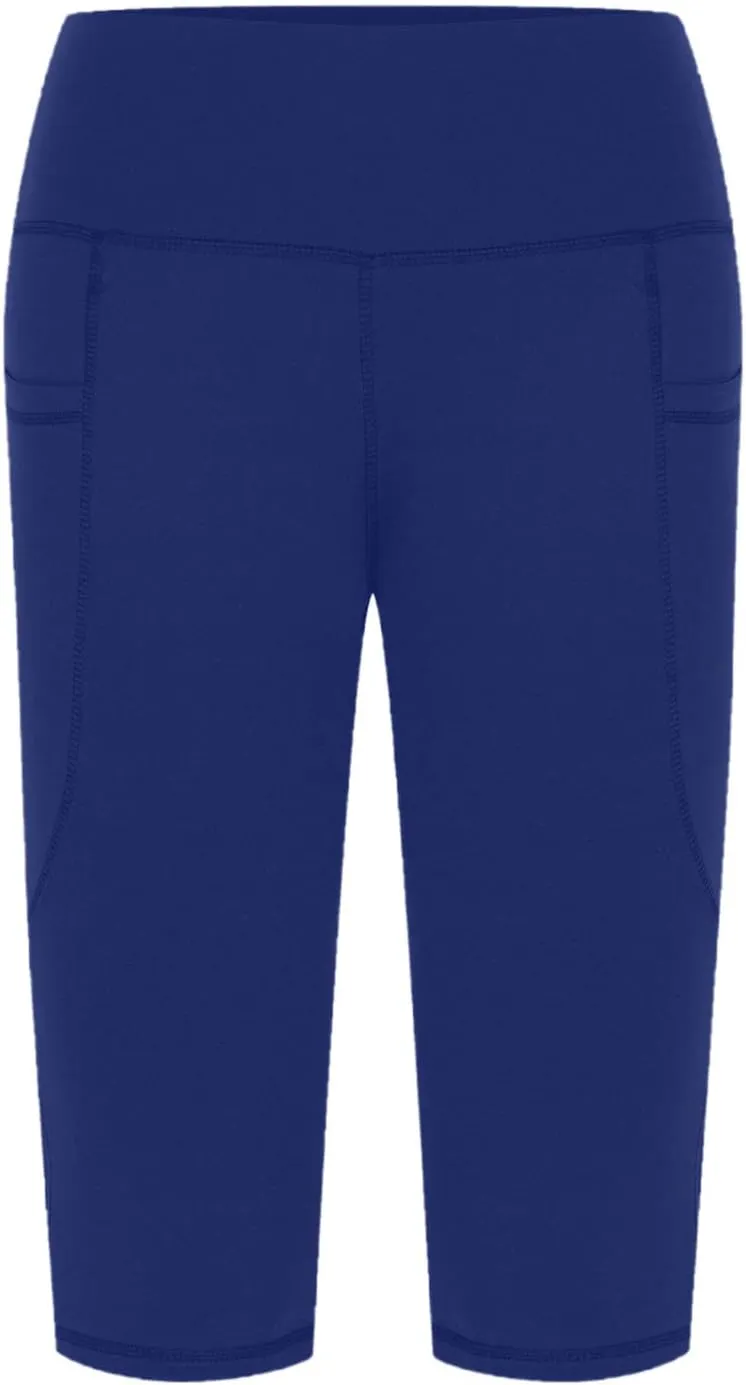 Women's Knee Length Leggings Ladies High Waisted Yoga Pants Summer Stretch Shorts Capris Trousers Cropped Pants
