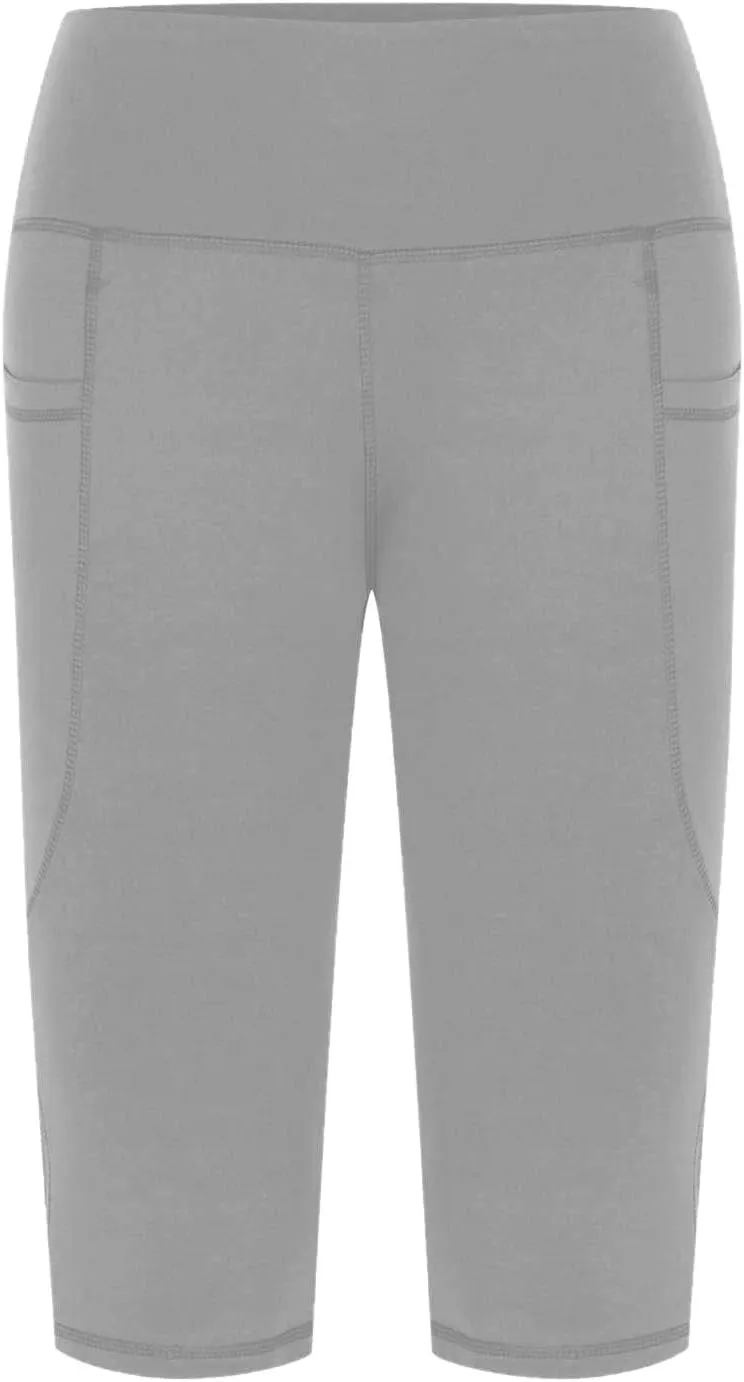 Women's Knee Length Leggings Ladies High Waisted Yoga Pants Summer Stretch Shorts Capris Trousers Cropped Pants