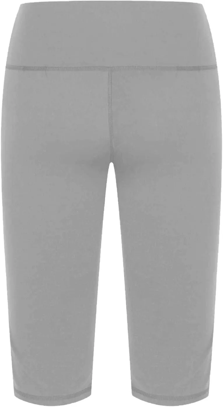 Women's Knee Length Leggings Ladies High Waisted Yoga Pants Summer Stretch Shorts Capris Trousers Cropped Pants